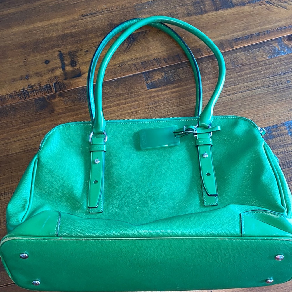 TUMI Voyager Green Leather Tote